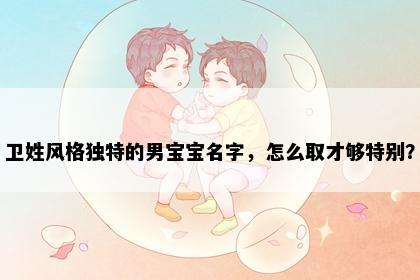 卫姓风格独特的男宝宝名字，怎么取才够特别？